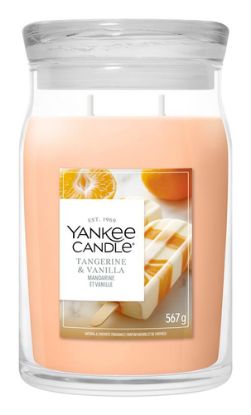 Immagine di Yankee Candle Tangerine & Vanilla candela di cera Rotondo Agrume Arancione 1 pz