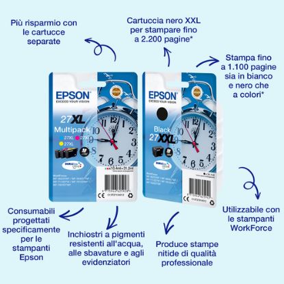Immagine di Epson Alarm clock Singlepack Black 27 DURABrite Ultra Ink