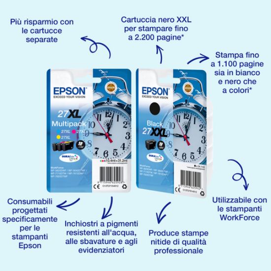 Immagine di Epson Alarm clock Singlepack Black 27 DURABrite Ultra Ink