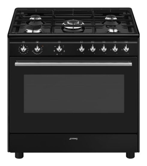 Immagine di Smeg Concert CX91GMBL cucina Cucina freestanding Elettrico Gas Nero Made in Italy
