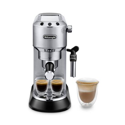 Immagine di De’Longhi Dedica Style Dedica - Macchina da Caffè Manuale Espresso e Cappuccino, Polvere e Cialde ESE,1.1L, Argento (EC685.M)