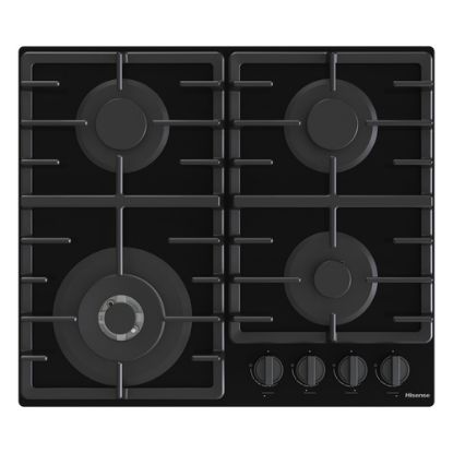 Immagine di Hisense GG663BHF piano cottura Nero Da incasso 60 cm Gas 4 Fornello(i)