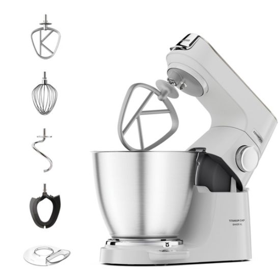 Immagine di Kenwood Titanium Chef Baker XL Lite - Impastatrice planetaria, 3 ganci e fruste,1200W, 7L, Bianco (KVL65.001WH)