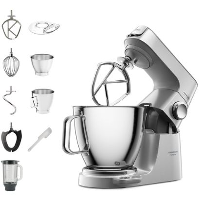Immagine di Kenwood Titanium Chef Baker XL - Impastatrice planetaria, 4 ganci e fruste inox, 1200W, 7L, Silver (KVL85.124SI )