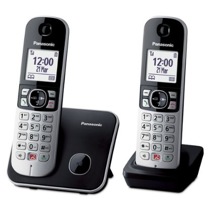 Immagine di Panasonic KX-TG6852JTB telefono Telefono DECT Identificatore di chiamata Nero, Grigio
