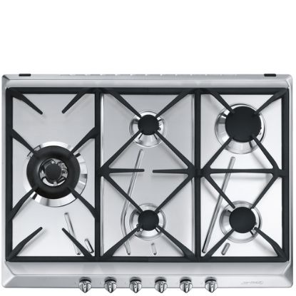 Immagine di Smeg SRV575GH5 piano cottura Acciaio inox Da incasso 70 cm Gas 5 Fornello(i) Made in Italy