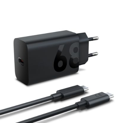 Immagine di Lenovo 68W USB-C GaN Wall Charger, alimentatore da Parete USB-C 68W con Cavo 1,5m 6A, Caricabatterie a Ricarica Rapida e Sicura per Tablet, PC e Dispositivi Compatibili