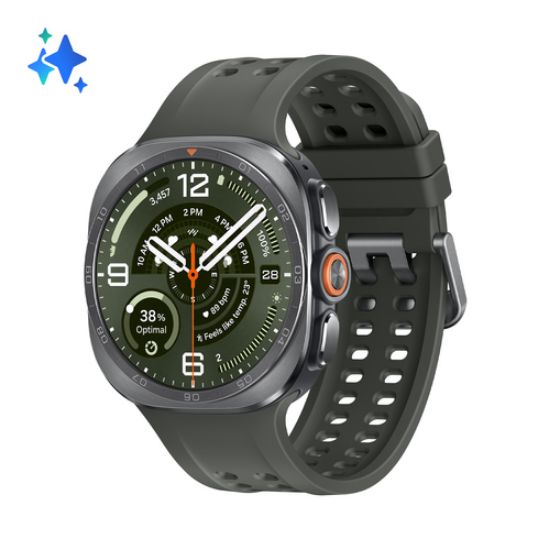 Immagine di Samsung Galaxy Watch Ultra2, 47 mm, Titanium Silver, LTE, design resistente, 800mAh, IP69K, luminosità 5000nit, trail run, diving, 10 ATM, SOS, punteggio energetico, benessere cardiaco