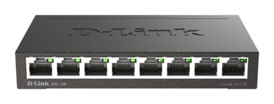 Immagine di D-Link DGS-108 Non gestito L2 Gigabit Ethernet (10/100/1000) Nero