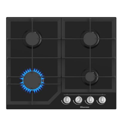 Immagine di Hisense GG643B piano cottura Nero Da incasso 60 cm Gas 4 Fornello(i)