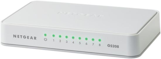 Immagine di NETGEAR GS208 Non gestito Gigabit Ethernet (10/100/1000) Bianco