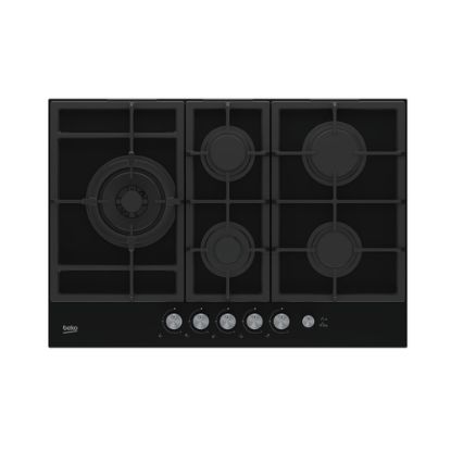 Immagine di Beko HILL 75235 S piano cottura Nero Da incasso 75 cm Gas 5 Fornello(i)