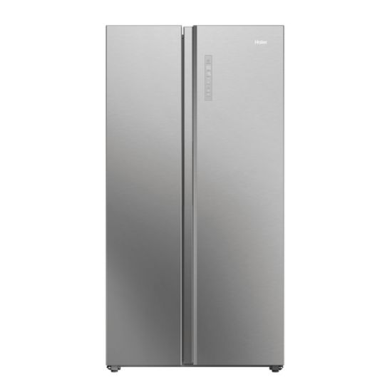 Immagine di Haier HSW79F18ANMM frigorifero side-by-side Libera installazione 611 L Platino, Acciaio inox