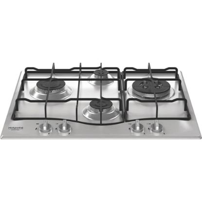 Immagine di Hotpoint Ariston PCN R643N T/IX/HA Piano cottura 60 cm, griglie smaltate effetto ghisa, 4 fuochi di cui 1 tripla corona