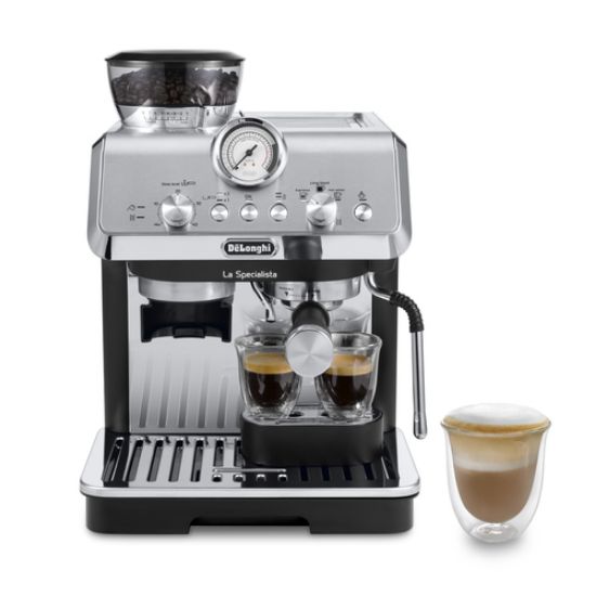 Immagine di De’Longhi Dedica Arte La Specialista Arte - Macchina per Caffè in chicchi Manuale, Montalatte manuale, 1400W, Metal Black (EC9155.MB)