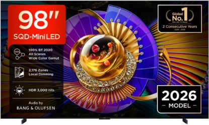 Immagine di TCL C7L TV 98C7L SQD‑Mini LED da 98", 4K HDR, 3000 nit, 2.176 zone di dimming, Google TV, 144Hz, Dolby Vision & Atmos, Audio Bang & Olufsen