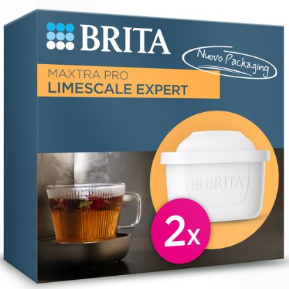 Immagine di Brita Filtro acqua rubinetto MAXTRA PRO Limescale Expert confezione da 2 filtri - Riduzione del calcare extra, ideale per bevande calde, filtro originale compatibile con caraffa acqua filtrante