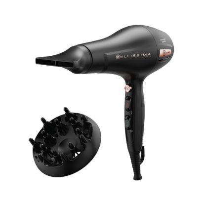 Immagine di Bellissima Imetec My Pro P3 3400 Asciugacapelli, Motore professionale, Ionizzatore per Capelli morbidi e Idratati, Griglia Rivestita in Ceramica, Potenza 2400 Watt, Diffusore per capelli ricci