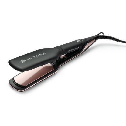 Immagine di Bellissima Imetec XL ION, piastra lisciante per capelli, piastre larghe, ionizzatore, rivestimento ceramica e cheratina, 5 temperature da 150 a 230°C, riscaldamento rapido, cavo 1,8 m