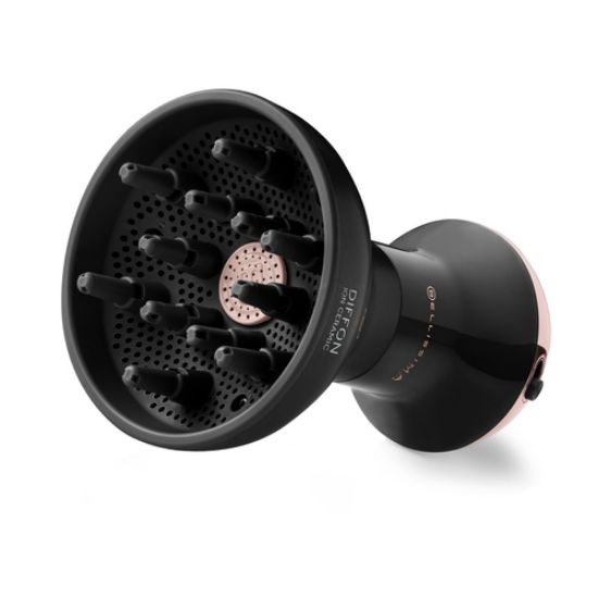 Immagine di Bellissima Imetec Diffon Ion Ceramic, Diffusore ad Aria Calda per Capelli Ricci, Tecnologia Ion Ceramic, Doppio voltaggio, 700 W, 2 Combinazioni Aria/Temperatura, Asciugatura Delicata Senza Effetto Crespo, Impugnatura Ergnomica