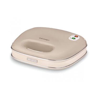 Immagine di Ariete Linea Vintage 1963 Sandwich Maker Vintage, Piastra elettrica per toast, Sandwich e panini, 750W, Piastre fisse grill, Rivestimento antiaderente, Posizione e riponimento verticale, Beige