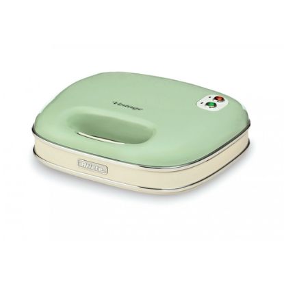 Immagine di Ariete Linea Vintage 1963 Sandwich Maker Vintage, Piastra elettrica per toast, Sandwich e panini, 750W, Piastre fisse grill, Rivestimento antiaderente, Posizione e riponimento verticale, Verde