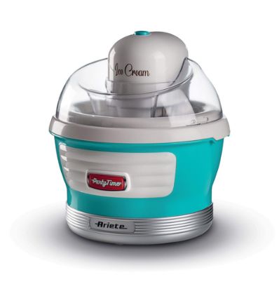 Immagine di Ariete 643 Ice Cream Maker Party Time, Macchina per fare il gelato, 12W, Capacità 1,5 L, Cestello estraibile con doppio isolamento, Tempo preparazione 30 minuti, Coperchio per aggiunta ingredienti, Celeste