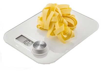 Immagine di Macom Bilancia da cucina elettronica con funzionamento senza batterie Bianco Superficie piana Rettangolo