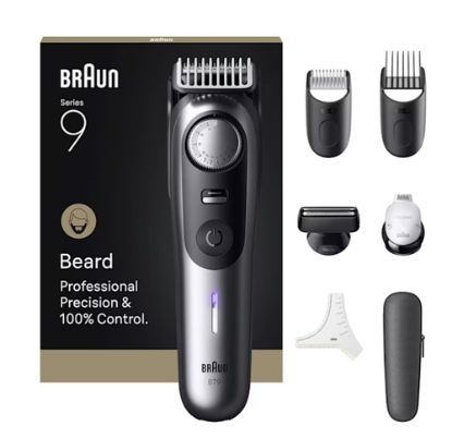 Immagine di Braun BeardTrimmer 9 Regolabarba Series 9, +7 Strumenti Da Barbiere, 52 Lunghezze, ProBlade, BT9520, Cromo