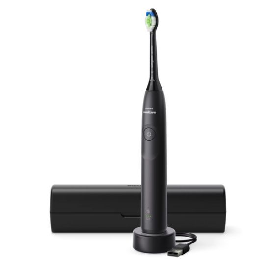 Immagine di Philips Sonicare serie 5300 Sonicare Spazzolino elettrico sonico con base di ricarica, 2 livelli intensità, sensore di pressione colore nero HX7101/02