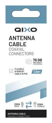 Immagine di Qixo Cavo Antenna Coassiale 1.5M Doppia Schermatura Maschio-Femmina Nero