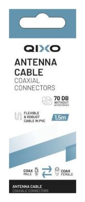 Immagine di Qixo Cavo Antenna Coassiale 1.5M Doppia Schermatura Maschio-Femmina Bianco