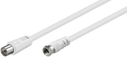 Immagine di Qixo Cavo Adattatore SAT/Antenna 1.5M Spina SAT Maschio - Presa Coassiale Femmina Bianco
