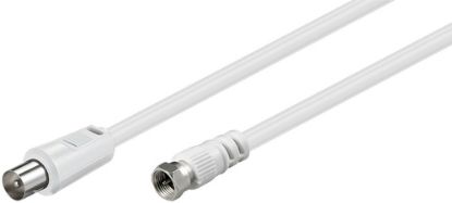 Immagine di Qixo Cavo Adattatore SAT/Antenna 2.5M Spina SAT Maschio - Presa Coassiale Femmina Bianco