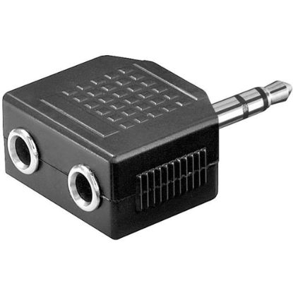 Immagine di Qixo Adattatore Audio Jack 3,5 mm Stereo Maschio a 2 Jack 3,5 mm Femmina Nero
