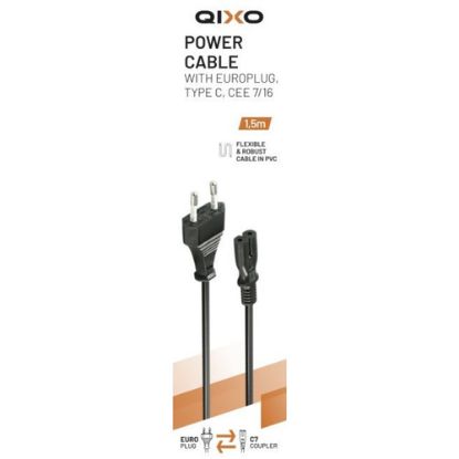 Immagine di Qixo Cavo Collegamento Eurospina 1.5M C7 Nero