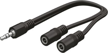 Immagine di Qixo Adattatore Cavo Audio AUX Jack 3.5 0.2M Maschio-2 Femmina Nero