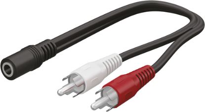 Immagine di Qixo Adattatore Audio Jack 3,5 mm Femmina a 2 RCA Maschio 0,2M Nero