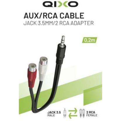 Immagine di Qixo Cavo Adattatore Jack 3,5 mm Maschio a 2 RCA Femmina 0,2M Nero