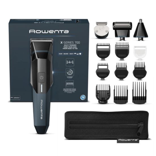 Immagine di Rowenta X Series 700 Regolabarba Multifunzione 14-in-1 da Uomo, Lame Autoaffilanti in Acciaio Inox ad Alto Tenore di Carbonio, TN9650