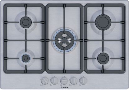 Immagine di Bosch Serie 4 PGQ7B5K90 Piano cottura a gas 75 cm 5 fuochi Acciaio Inox