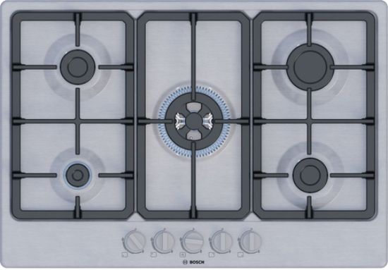Immagine di Bosch Serie 4 PGQ7B5K90 Piano cottura a gas 75 cm 5 fuochi Acciaio Inox