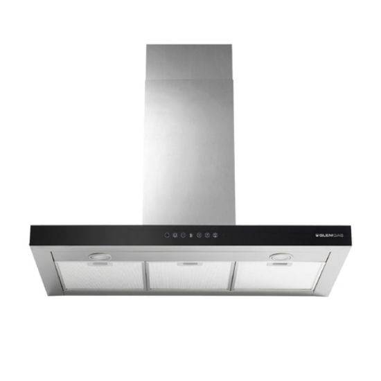 Immagine di Glem Gas GHB990IXA cappa aspirante Cappa aspirante a parete Nero, Acciaio inox 679 m³/h