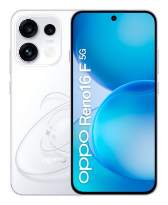 Immagine di OPPO Reno16 F 5G AI Smartphone, Tripla fotocamera 50+8+50MP, Selfie 50MP, Display 6.57” 120HZ AMOLED FHD+, 6500mAh, RAM 8GB(Esp2GB/4GB/8GB)+ROM 256GB [Versione Italia], Pop White