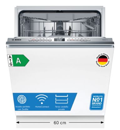 Immagine di Bosch Serie 6 SMV6YCX02E Lavastoviglie da incasso a scomparsa totale 14 coperti Classe A